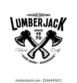 Retro Badge Lumberjack Vintage Logo Vector Template. Vector illustration