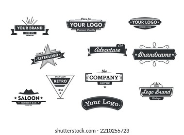 Retro Badge Old Emblem Logo Frame Stock Vector (Royalty Free ...