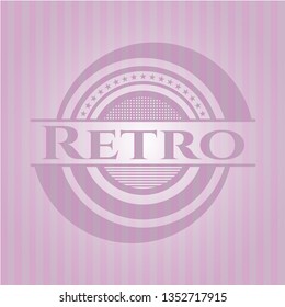 Retro badge with pink background