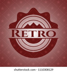  Retro badge with red background