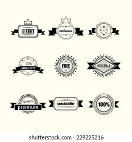 retro badges and labels isolated on white background
