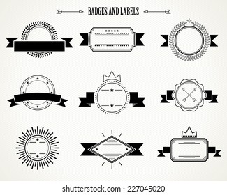 retro badges and labels. vector design elements set. eps8