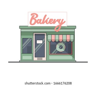 Retro bakery and doughnut shop