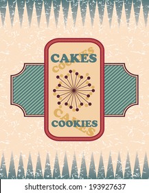 Retro bakery label. Vintage design, grunge background     