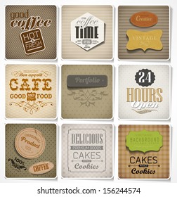 Retro bakery labels and typography collection, coffee shop, cafe, menu design elements, calligraphic/ vector