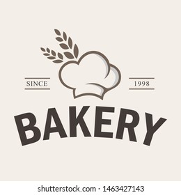 retro bakery logo with chef hat