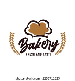 Retro Bakery Logo Design Bake and Cake Pastry Simple Badge Template