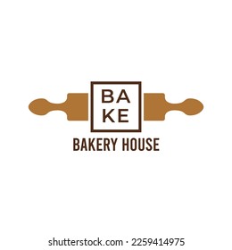 Retro Bakery Logo Design Bake and Cake Pastry Simple Badge Template