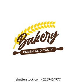 Retro Bakery Logo Design Bake and Cake Pastry Simple Badge Template