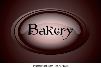 Retro Bakery Oval Shaped Glowing Sign, Vector Illustration. 
