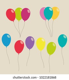 Retro balloons vector illustration in retro colors eps8