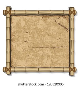 Retro bamboo Frame grunge background