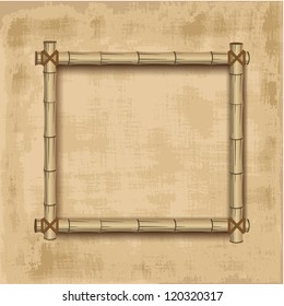 Retro bamboo Frame grunge background