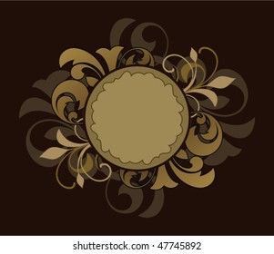 Retro banner with design elements on a black background