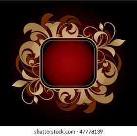 Retro banner with design elements on a dark background