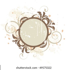 Retro banner with design elements on a white background