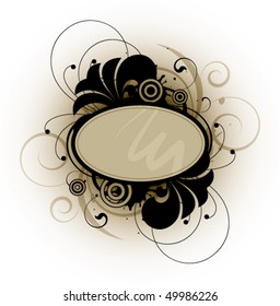 Retro banner with design elements on a white background
