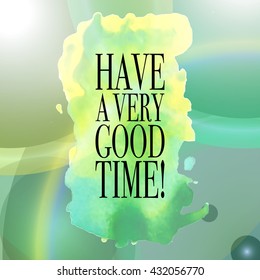 Retro banner design include a watercolor painting and glowing flares elements as green vector background.