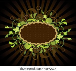 Retro banner with floral elements
