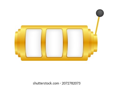 Retro banner for game background design. Winner banner. Slot machine with lucky sevens jackpot. Vector stock illustration