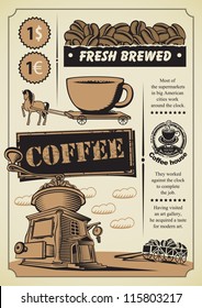retro banner on the coffee theme