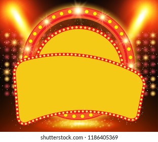 Brightly Theater Glowing Retro Cinema Neon Stock Vector (Royalty Free ...