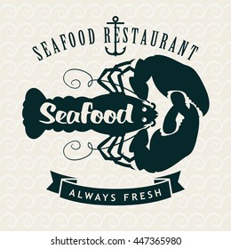 Retro Banner Restaurants Seafood Shops On Stock Vector (Royalty Free ...