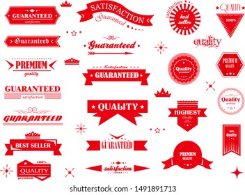 Retro Banner And Ribbon Design Elements. Retro Banners And Labels In Vintage Style Isolated On White Background. Vector Set For Ribbon Logo, Label, Banner And Sticker. Icons for Badge, Stamp And Seal