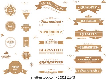 Retro Banner And Ribbon Design Elements. Retro Banners And Labels In Vintage Style Isolated On White. Vintage Vector Set For Ribbon Logo, Label, Banner And Hipster Design. Logo for Business Badges