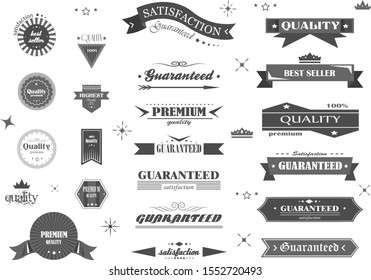 Retro Banner And Ribbon Design Elements. Retro Banners And Labels In Vintage Style Isolated On White. Vintage Vector Set For Ribbon Logo, Label, Banner And Hipster Design. Logo for Business Badges