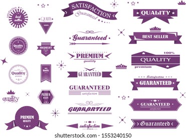 Retro Banner And Ribbon Design Elements. Retro Banners And Labels In Vintage Style Isolated On White. Vintage Vector Set For Ribbon Logo, Label, Banner And Hipster Design. Logo for Business Badges