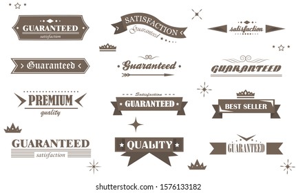 Retro Banner And Ribbon Design Elements. Retro Banners And Labels In Vintage Style. Logo Set Isolated On White Background.Vector For Ribbon Logo, Label And Banner.Icons for Badge,Stamp And Seal Design