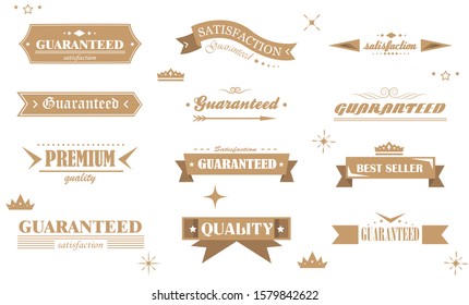 Retro Banner And Ribbon Design Elements. Retro Banners And Labels In Vintage Style. Logo Set Isolated On White Background.Vector For Ribbon Logo, Label And Banner.Icons for Badge,Stamp And Seal Design