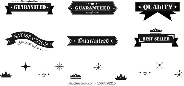 Retro Banner And Ribbon Design Elements. Retro Banners And Labels In Vintage Style. Logo Set Isolated On White Background.Vector For Ribbon Logo, Label And Banner.Icons for Badge,Stamp And Seal Design