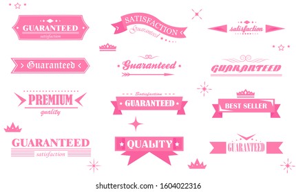Retro Banner And Ribbon Design Elements. Retro Banners And Labels In Vintage Style Isolated On grey Background. Vector Set For Ribbon Logo, Label, Banner And Sticker. Icons for Badge, Stamp And Seal