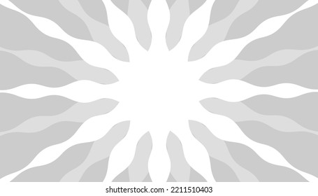 Retro banner with sun and rays in style of 70s. Sunburst, sunrise summer background. Sunbeam illustration, starburst geometric pattern. Vintage wallpaper