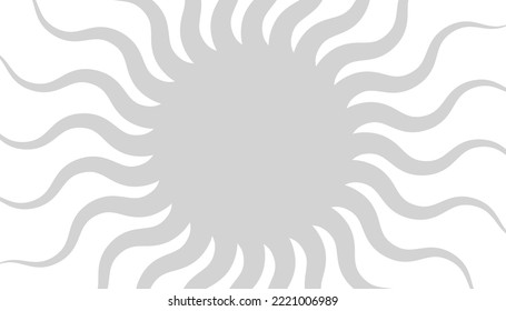 Retro banner with sun and rays in style of 70s. Sunburst, sunrise summer background. Sunbeam illustration, starburst geometric pattern. Vintage wallpaper