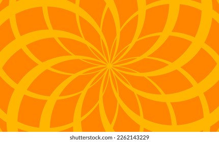 Retro Banner mit Sonne und Strahlen im Stil der 70er. Sonnenbrand, Sonnenaufgang, Sommerhintergrund. Sonnenlicht-Illustration, starburstes geometrisches Muster. Vintage-Tapete	