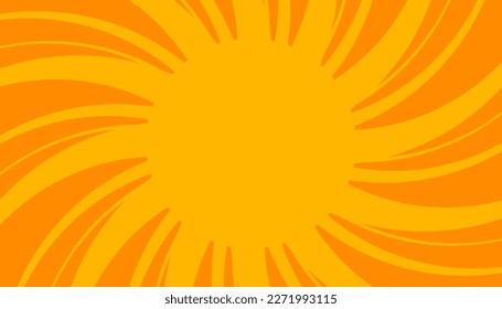 Retro banner with sun and rays in style of 70s. Sunburst, sunrise summer background. Sunbeam illustration, starburst geometric pattern. Vintage wallpaper	