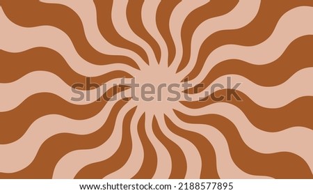 Retro banner with sun and rays in style of 70s. Sunburst, sunrise summer background. Sunbeam illustration, starburst geometric pattern. Vintage wallpaper