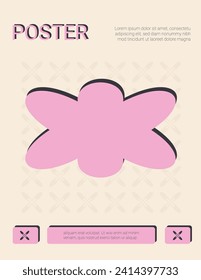 Retro banner template. Poster minimalistic cover. Vector illustration.