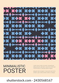 Retro banner template. Poster minimalistic cover. Vector background with retro design elements pattern.