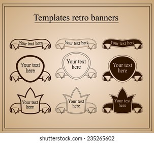retro banners on parchment. Vector illustration