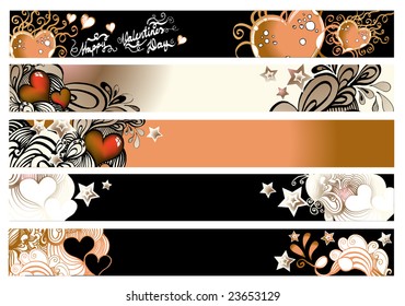 Retro banners for Valentine's Day