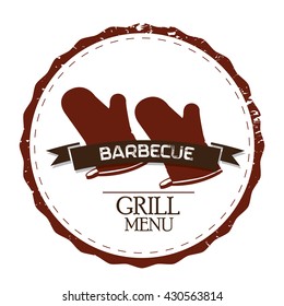 Retro Barbecue label, Vector illustration