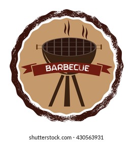 Retro Barbecue label, Vector illustration
