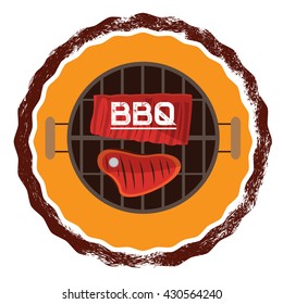 Retro Barbecue label, Vector illustration