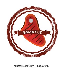 Retro Barbecue label, Vector illustration