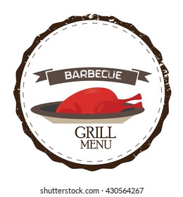 Retro Barbecue label, Vector illustration