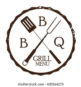 Retro Barbecue label, Vector illustration